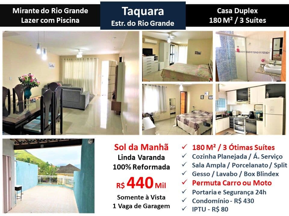 Casa JPA Taquara Mirante da Rio Grande 180M²