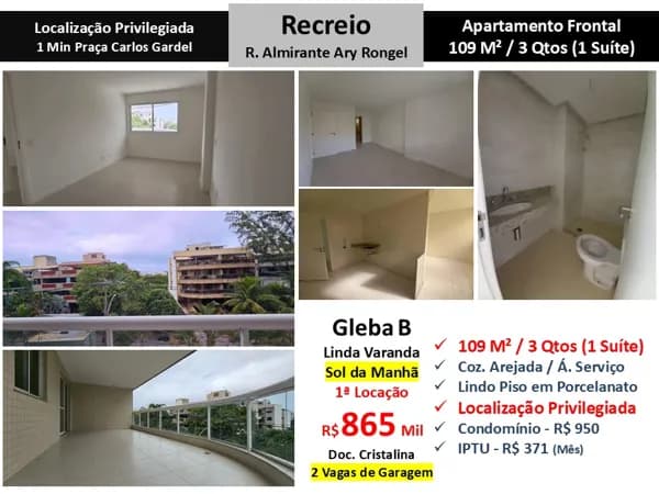 Apto Recreio Gleba B Almirante Ary Rongel 109M²