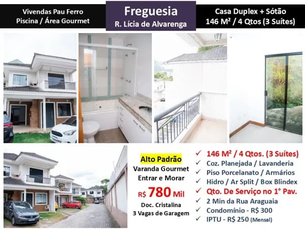 Casa JPA Freguesia Vivendas Pau Ferro 146M²