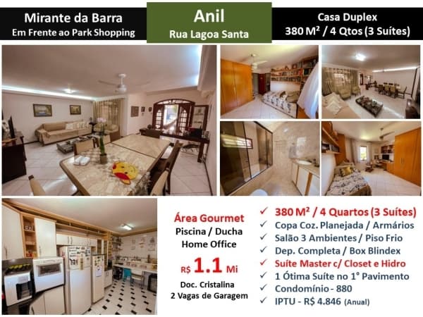 Casa JPA Anil Mirante da Barra 380M²