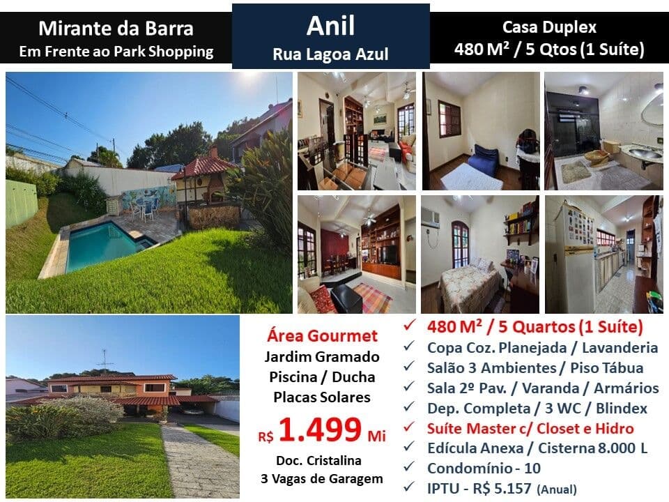 Casa JPA Anil Mirante da Barra 380M²