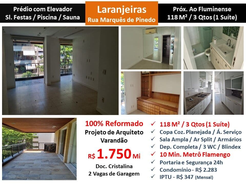 Apto Laranjeiras Marquês de Pinedo 118M²