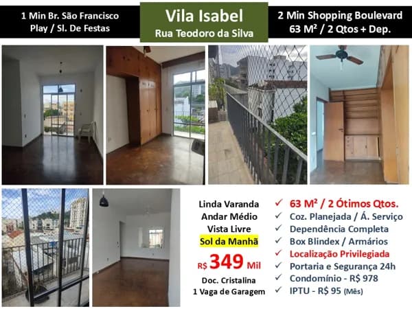 Apto Vila Isabel Teodoro da Silva 63M²