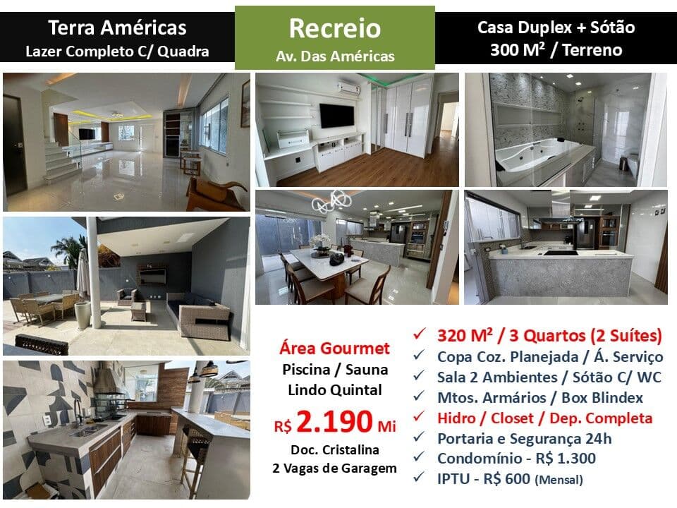 Casa Recreio Terra Américas 320M²