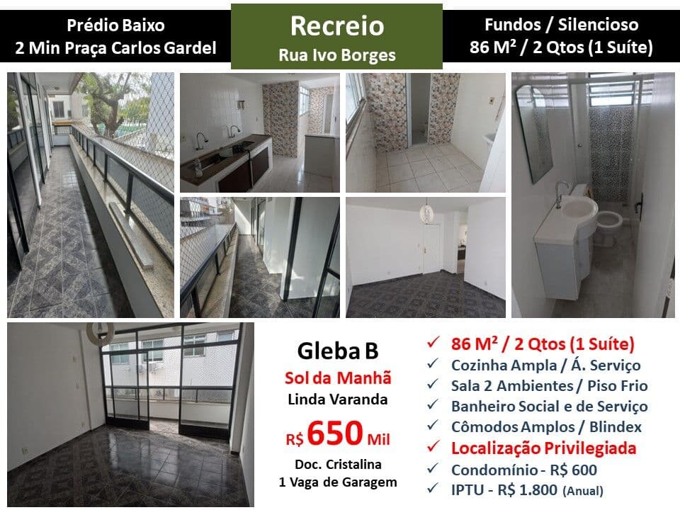 Apto Recreio Gleba B Ivo Borges 86M²