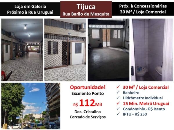 Loja Tijuca Barão de Mesquita 30M²