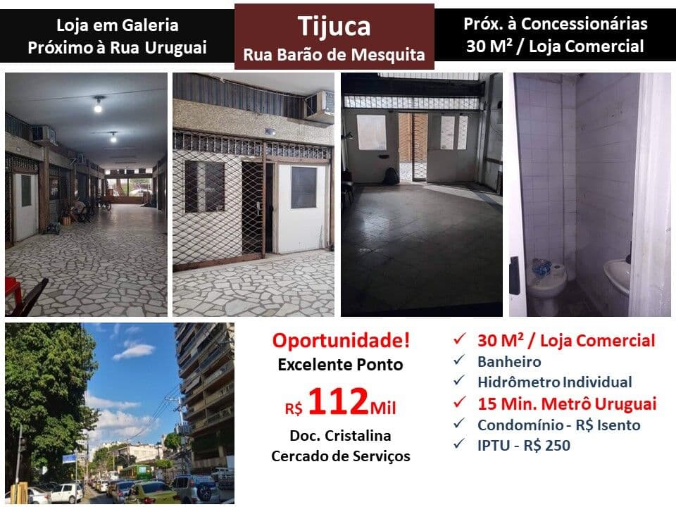 Loja Tijuca Barão de Mesquita 30M²