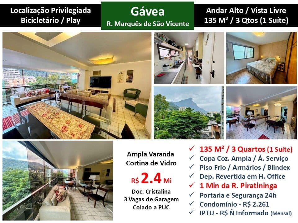 Apto Gávea Mq. São Vicente 135M²
