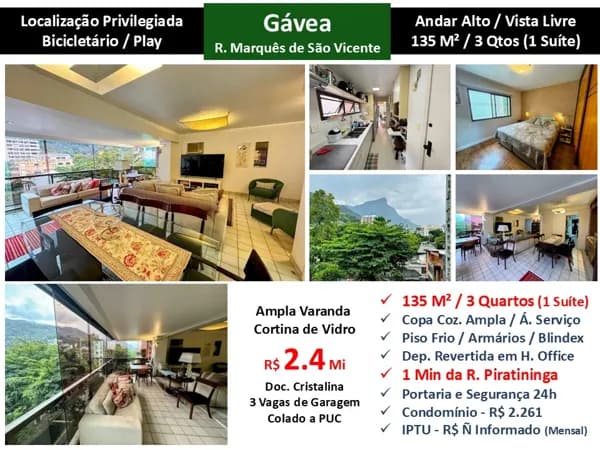 Apto Gávea Mq. São Vicente 135M²