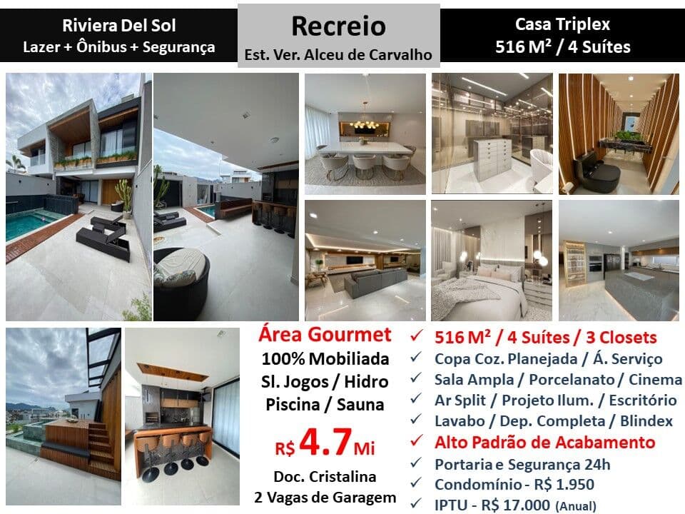 Casa Recreio Riviera Del Sol 516M²