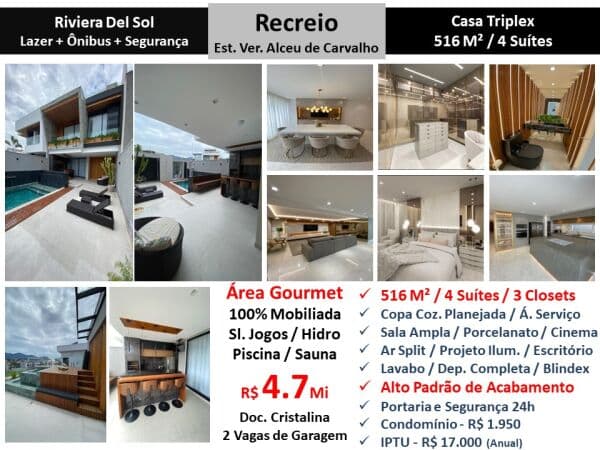 Casa Recreio Riviera Del Sol 516M²