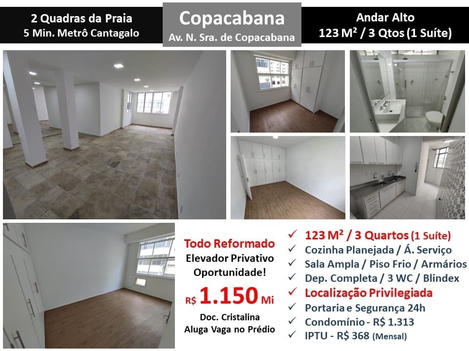 Apto Copacabana N.S de Copacabana 123M²