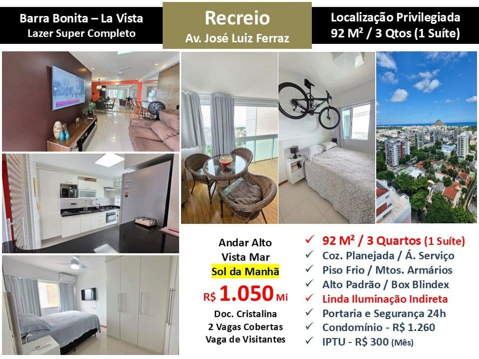 Apto Recreio Barra Bonita La Vista 92M²