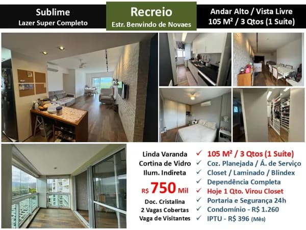 Apto Recreio Sublime 105M²
