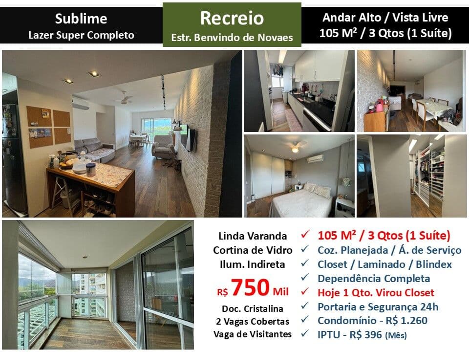 Apto Recreio Sublime 105M²