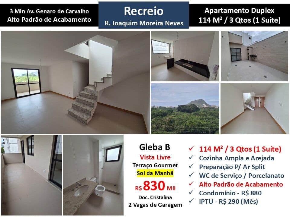 Apto Recreio Gleba B Moreira Neves 114M²
