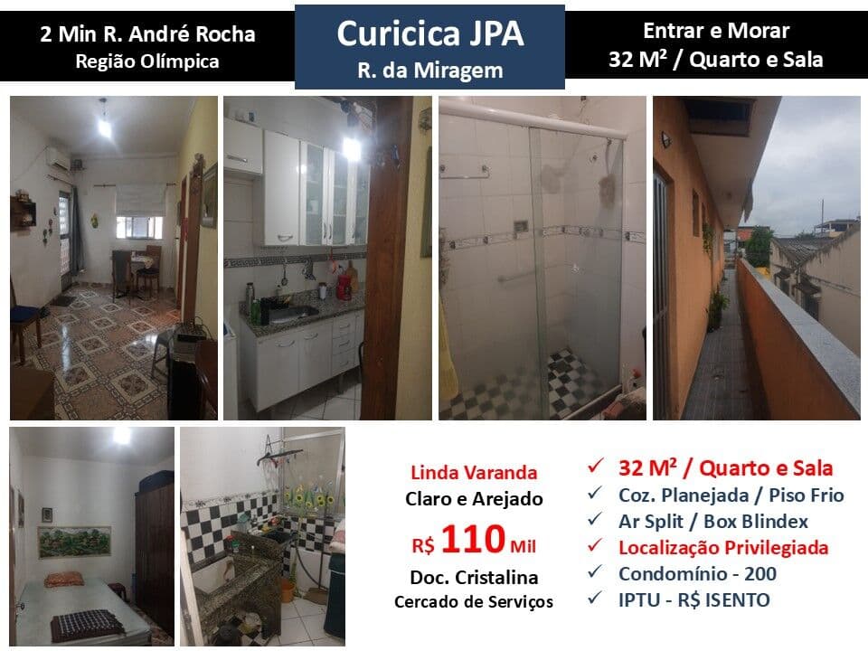Apto JPA Curicica Miragem 32M²