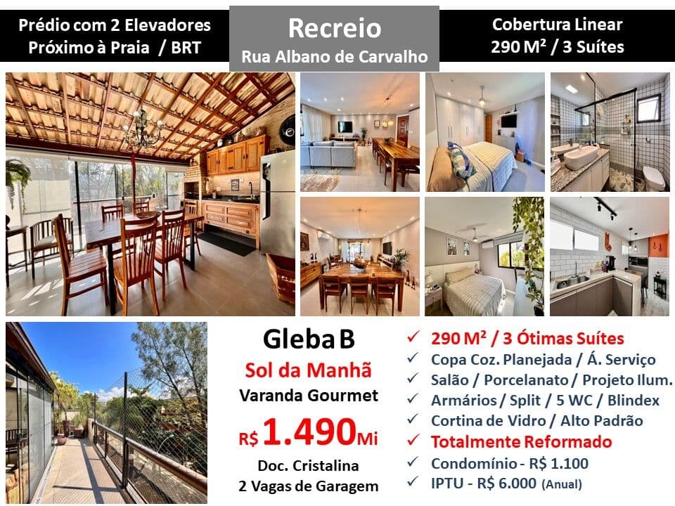 Cob Recreio Gleba B Albano de Carvalho 290M² Linear