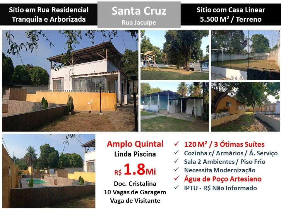 Sítio Santa Cruz Jacuípe 120M²