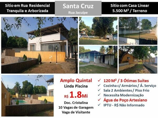 Sítio Santa Cruz Jacuípe 120M²