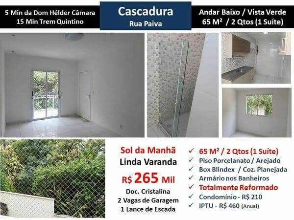 Apto Cascadura Paiva 65M²