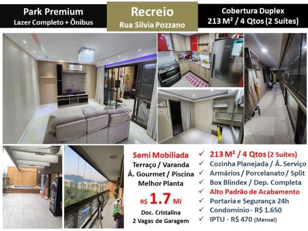 Cob Recreio Zico Park Premium 213M² 2