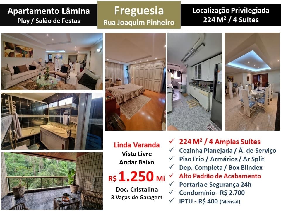 Apto JPA Freguesia Joaquim Pinheiro 224M²