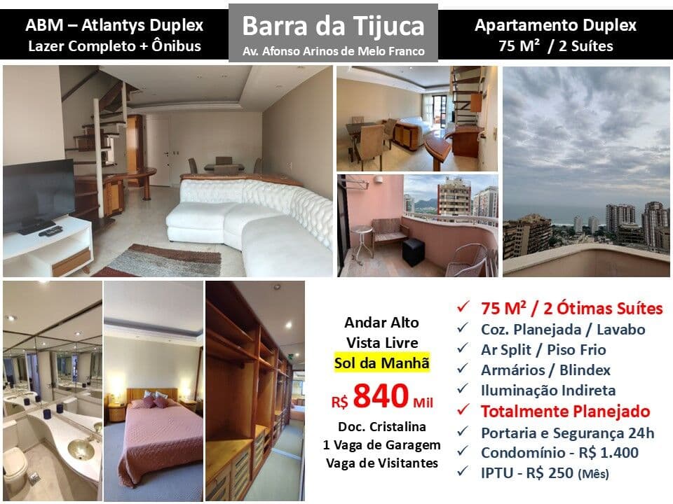 Apto Barra da Tijuca ABM Atlantys 75M²