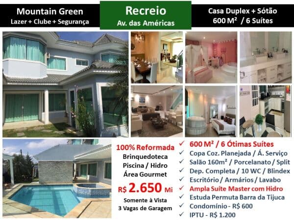 Casa Recreio Mountain Green 600M²
