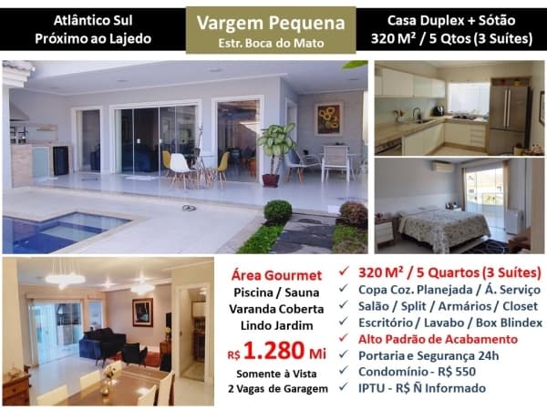 Casa Vargem Pequena Atlântico Sul 320M²