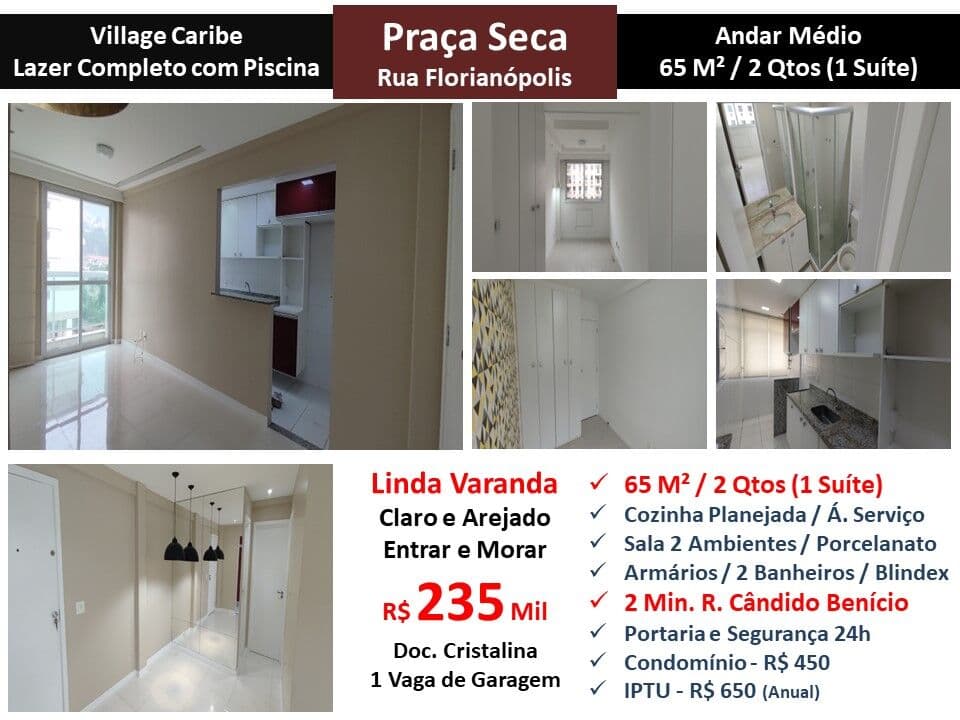 Apto JPA Praça Seca Florianópolis Village Caribe 65M²