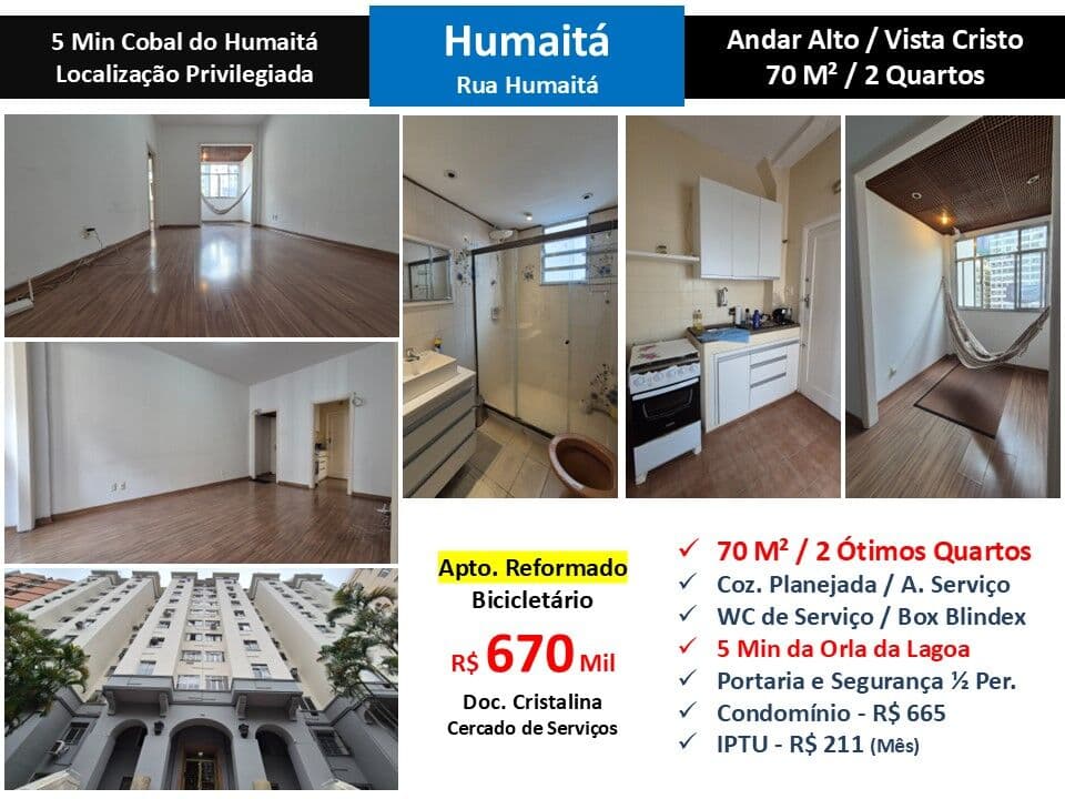 Apto Humaitá 70M² 2