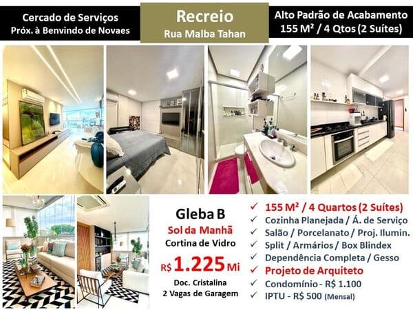 Apto Recreio Gleba B Malba Tahan 155M²