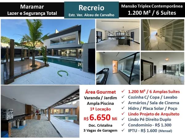 Casa Recreio Maramar 1200M²