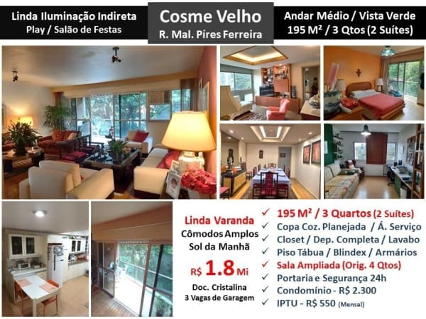 Apto Cosme Velho Mal. Píres Ferreira 195M²
