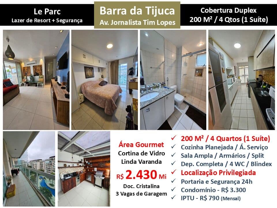 Cob Barra da Tijuca Le Parc 200M² 2