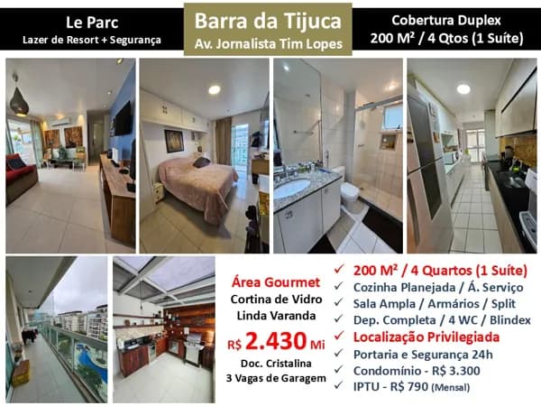 Cob Barra da Tijuca Le Parc 200M² 2