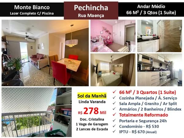 Apto JPA Pechincha Maença Monte Bianco 66M²