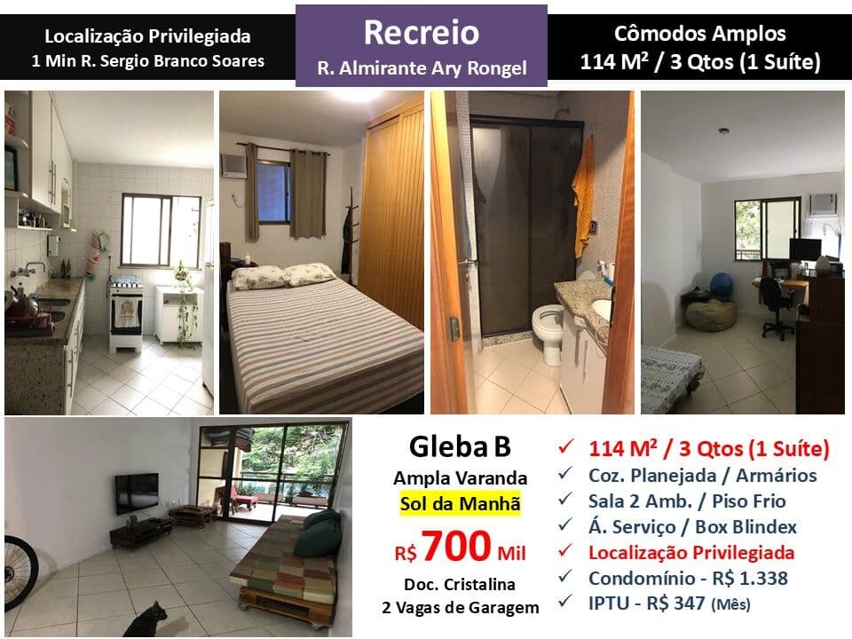 Apto Recreio Gleba B Almirante Ary Rongel 114M²