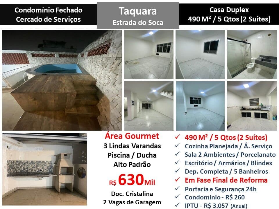 Casa JPA Taquara Estrada do Soca 490M²