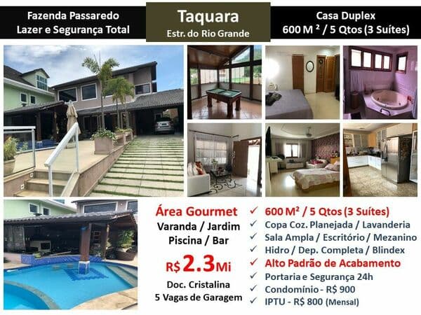 Casa JPA Taquara Fazenda Passaredo 600M²
