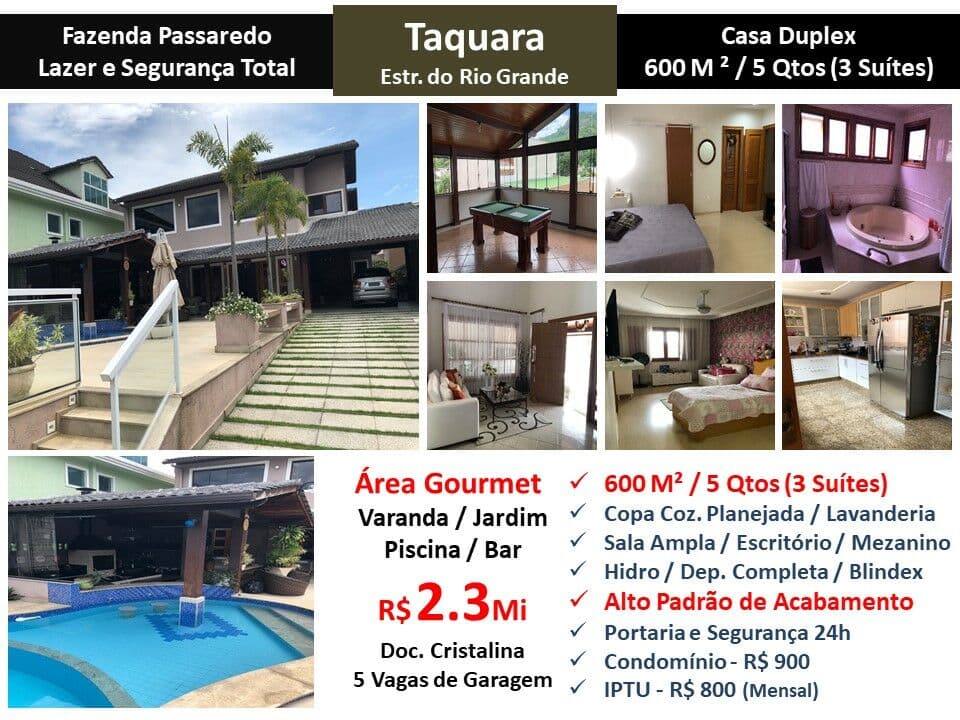 Casa JPA Taquara Fazenda Passaredo 600M²