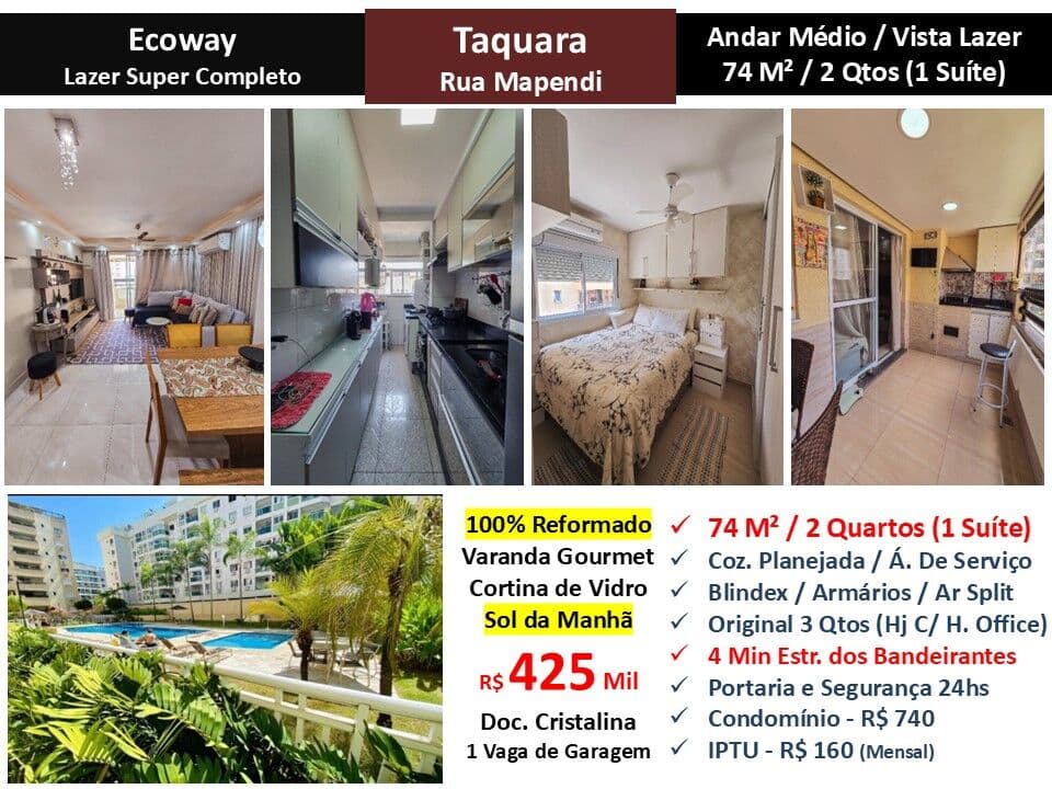 Apto JPA Taquara Ecoway 74M²