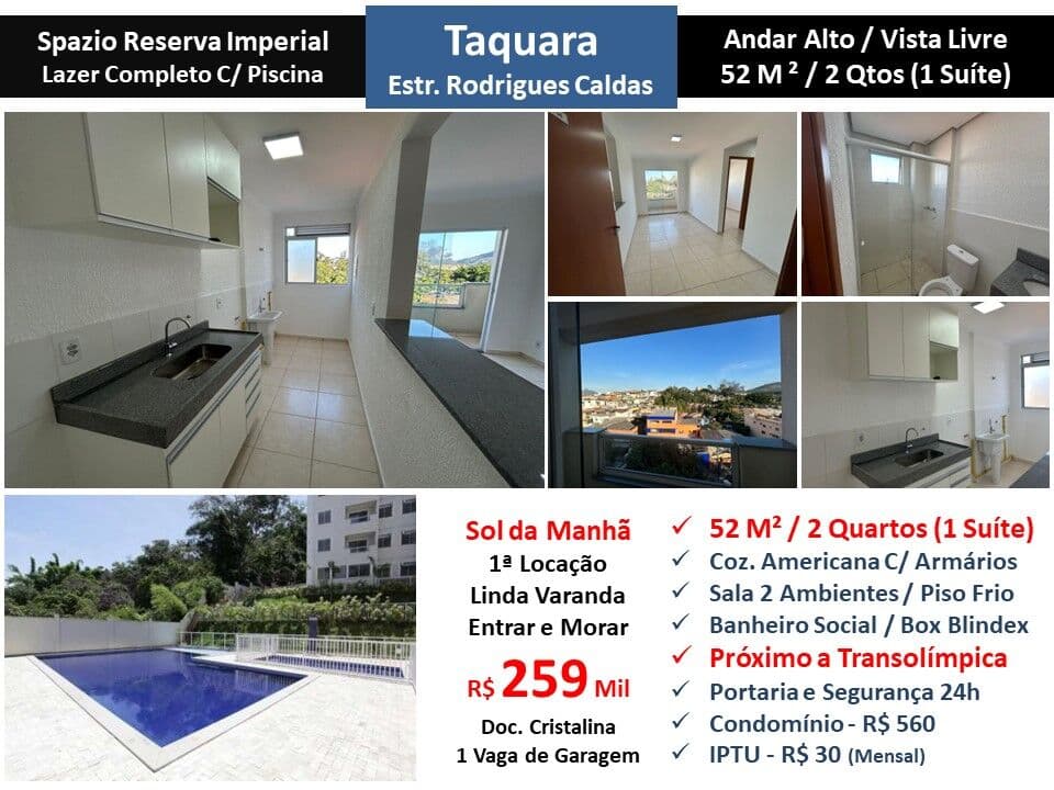 Apto JPA Taquara Spazio Reserva Imperial 52M² 2