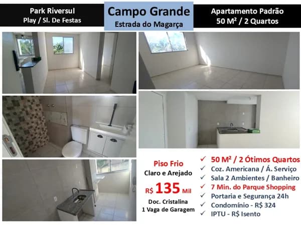 Apto Campo Grande Estrada do Magarça Park Riversul 50M²