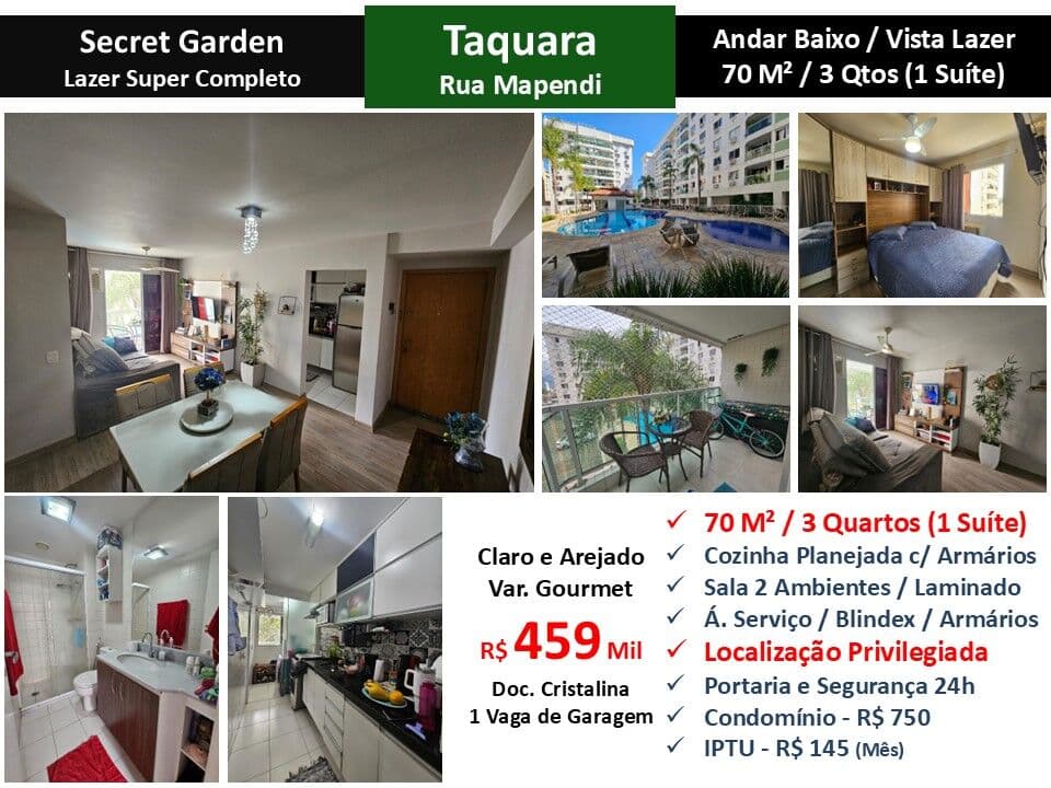 Apto JPA Taquara Mapendi Secret Garden 70M² 4