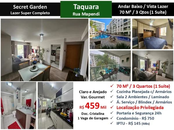 Apto JPA Taquara Mapendi Secret Garden 70M² 4