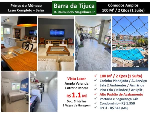 Apto Barra da Tijuca Mandala Prince de Mônaco 100M²