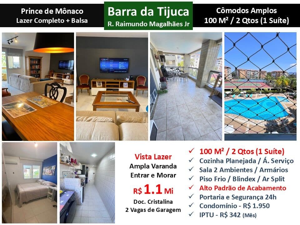 Apto Barra da Tijuca Mandala Prince de Mônaco 100M²