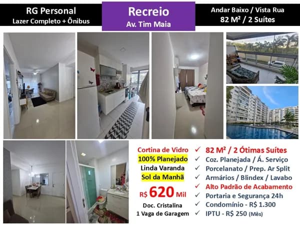 Apto Recreio Zico RG Personal 82M²